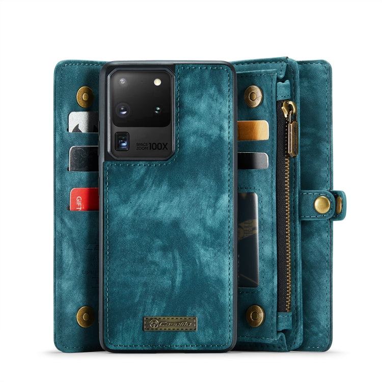 For Galaxy S20 Plus CaseMe Detachable Multifunctional Horizontal Flip Leather Case, with Card Slot & Holder & Zipper Wallet & Photo Frame(Green)