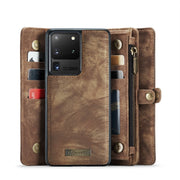 For Galaxy S20 Plus CaseMe Detachable Multifunctional Horizontal Flip Leather Case, with Card Slot & Holder & Zipper Wallet & Photo Frame(Brown)