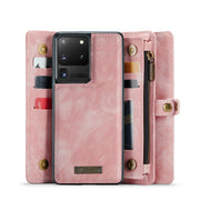 For Samsung Galaxy S20 Plus CaseMe Detachable Multifunctional Horizontal Flip Leather Case, with Card Slot & Holder & Zipper Wallet & Photo Frame (Pink)