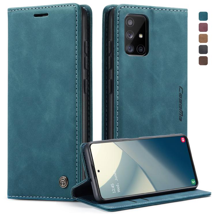 For Galaxy A51 CaseMe Multifunctional Horizontal Flip Leather Case, with Card Slot & Holder & Wallet(Blue) - free shipping - PMC TechLife - Order now!