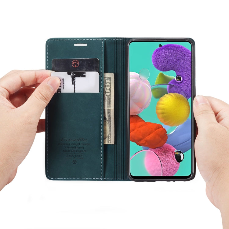 For Galaxy A51 CaseMe Multifunctional Horizontal Flip Leather Case, with Card Slot & Holder & Wallet(Blue) - free shipping - PMC TechLife - Order now!