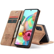 For Galaxy A71 CaseMe Multifunctional Horizontal Flip Leather Case, with Card Slot & Holder & Wallet(Brown)