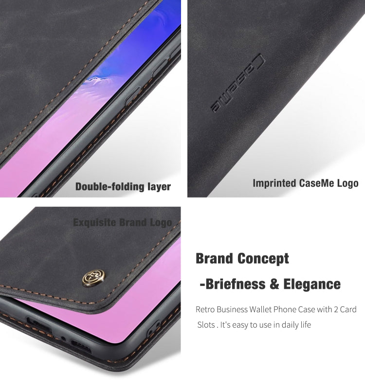 For Galaxy A91 / S10 Lite CaseMe Multifunctional Horizontal Flip Leather Case, with Card Slot & Holder & Wallet(Black)