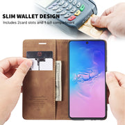 For Galaxy A91 / S10 Lite CaseMe Multifunctional Horizontal Flip Leather Case, with Card Slot & Holder & Wallet(Brown)