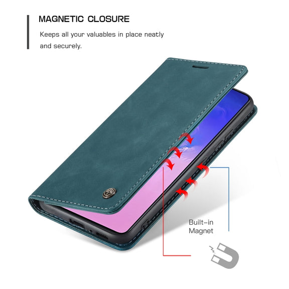 For Galaxy A91 / S10 Lite CaseMe Multifunctional Horizontal Flip Leather Case, with Card Slot & Holder & Wallet(Blue)