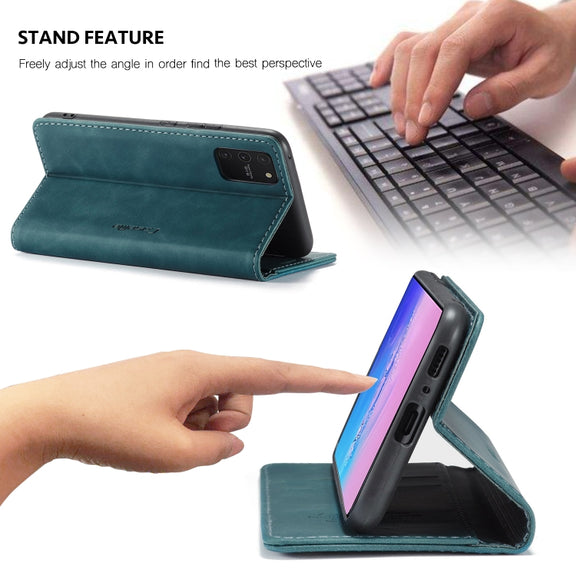 For Galaxy A91 / S10 Lite CaseMe Multifunctional Horizontal Flip Leather Case, with Card Slot & Holder & Wallet(Blue)