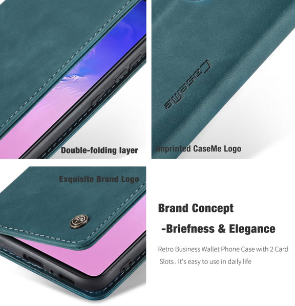 For Galaxy A91 / S10 Lite CaseMe Multifunctional Horizontal Flip Leather Case, with Card Slot & Holder & Wallet(Blue)