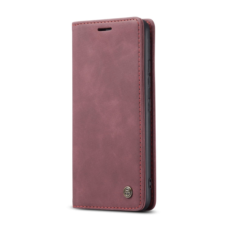 For Galaxy A91 / S10 Lite CaseMe Multifunctional Horizontal Flip Leather Case, with Card Slot & Holder & Wallet(Wine Red)