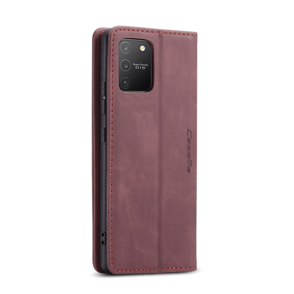 For Galaxy A91 / S10 Lite CaseMe Multifunctional Horizontal Flip Leather Case, with Card Slot & Holder & Wallet(Wine Red)