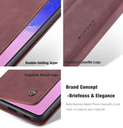 For Galaxy A91 / S10 Lite CaseMe Multifunctional Horizontal Flip Leather Case, with Card Slot & Holder & Wallet(Wine Red)