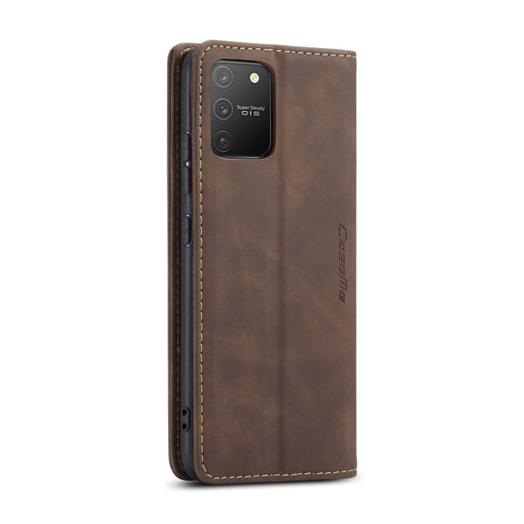For Galaxy A91 / S10 Lite CaseMe Multifunctional Horizontal Flip Leather Case, with Card Slot & Holder & Wallet(Coffee)