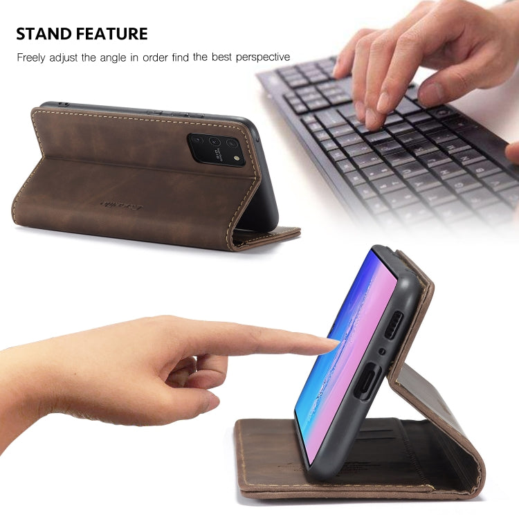 For Galaxy A91 / S10 Lite CaseMe Multifunctional Horizontal Flip Leather Case, with Card Slot & Holder & Wallet(Coffee)