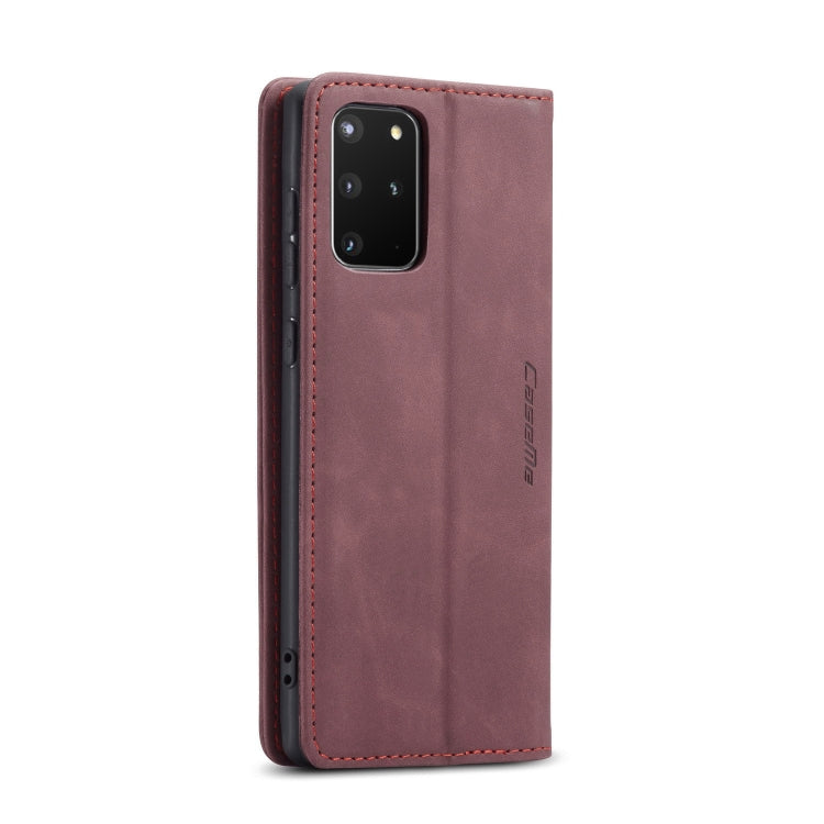 For Galaxy S20 Plus CaseMe Multifunctional Horizontal Flip Leather Case, with Card Slot & Holder & Wallet(Wine Red)
