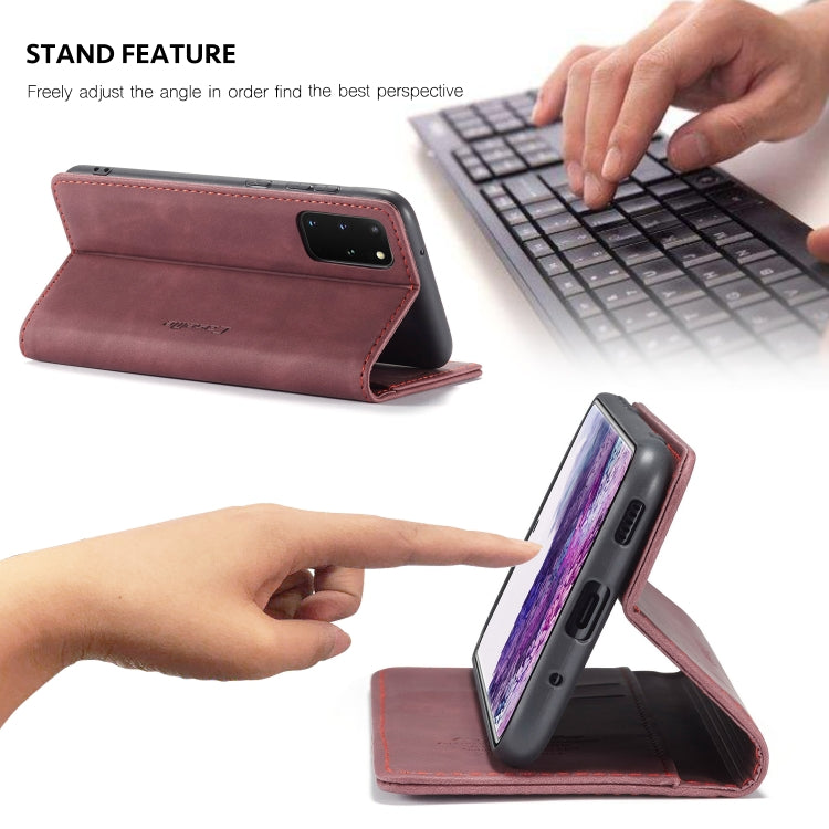 For Galaxy S20 Plus CaseMe Multifunctional Horizontal Flip Leather Case, with Card Slot & Holder & Wallet(Wine Red)
