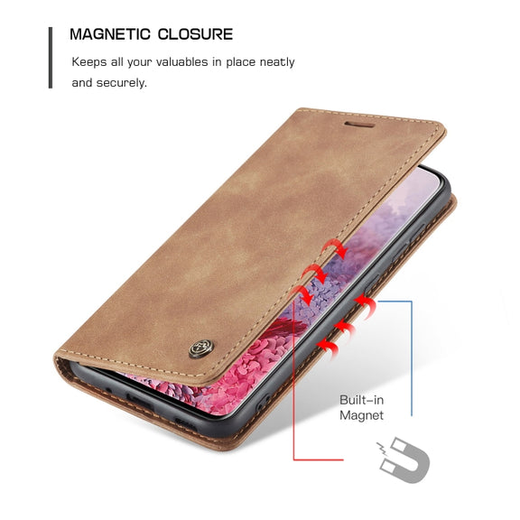 For Galaxy S20 Ultra CaseMe Multifunctional Horizontal Flip Leather Case, with Card Slot & Holder & Wallet(Brown)