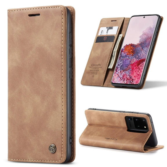 For Galaxy S20 Ultra CaseMe Multifunctional Horizontal Flip Leather Case, with Card Slot & Holder & Wallet(Brown)