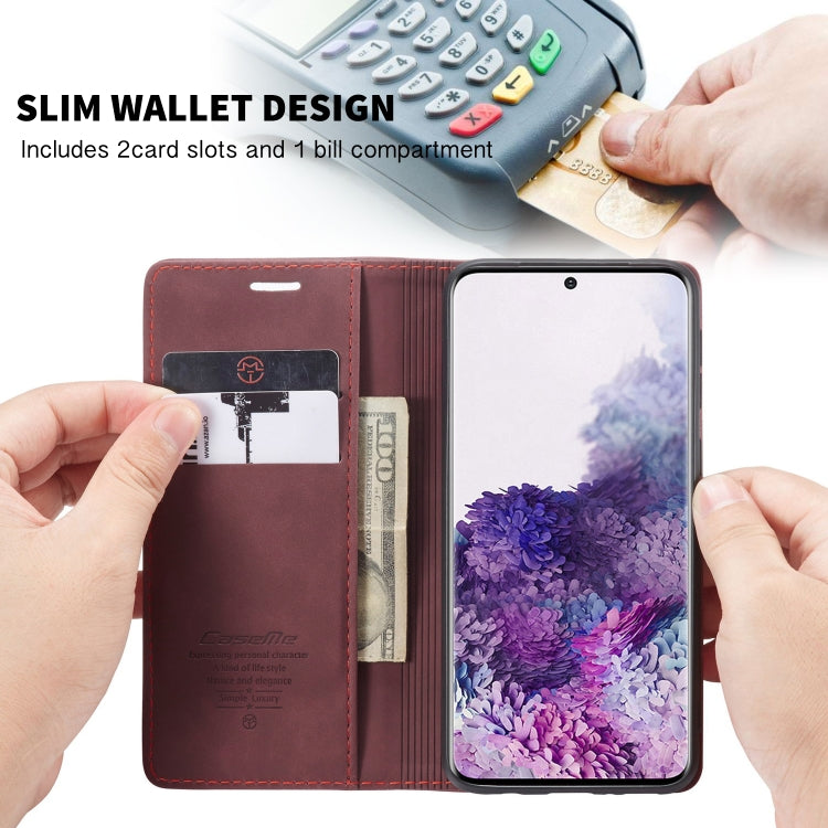 For Galaxy S20 Ultra CaseMe Multifunctional Horizontal Flip Leather Case, with Card Slot & Holder & Wallet(Wine Red)
