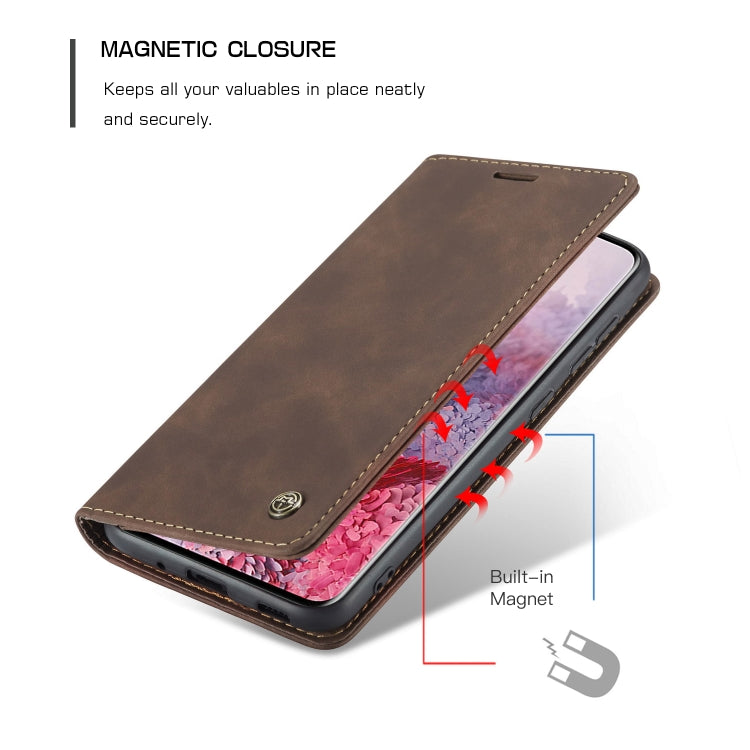 For Galaxy S20 Ultra CaseMe Multifunctional Horizontal Flip Leather Case, with Card Slot & Holder & Wallet(Coffee)