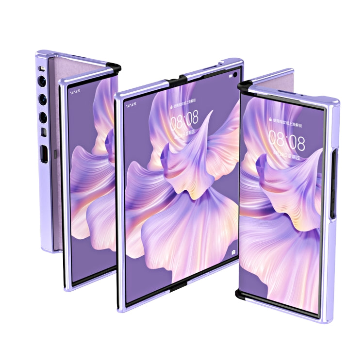 For Huawei Mate Xs 2 Ultra-thin Frame Paste Leather Shockproof Phone Case(Purple) - Huawei Cases by PMC TechLife | Online Shopping South Africa | PMC TechLife | Buy Now Pay Later Mobicred