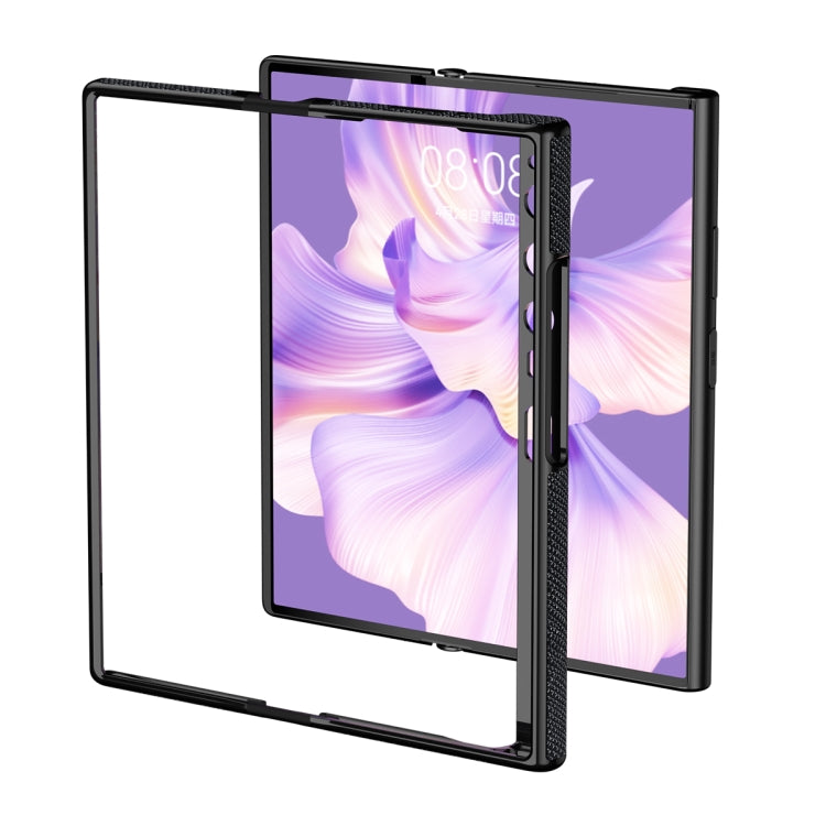 For Huawei Mate Xs 2 Ultra-thin Frame Paste Leather Shockproof Phone Case(Purple) - Huawei Cases by PMC TechLife | Online Shopping South Africa | PMC TechLife | Buy Now Pay Later Mobicred