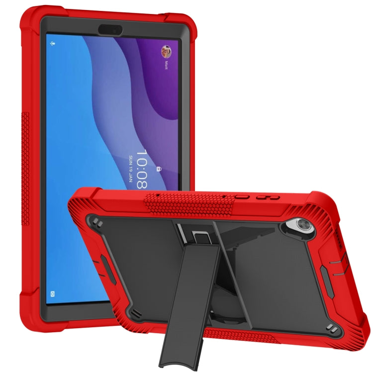 For Lenovo Tab M10 HD Silicone + PC Holder Shockproof Tablet Case(Red+Black) - Lenovo by PMC TechLife | Online Shopping South Africa | PMC TechLife | Buy Now Pay Later Mobicred