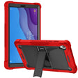 For Lenovo Tab M10 HD Silicone + PC Holder Shockproof Tablet Case(Red+Black) - Lenovo by PMC TechLife | Online Shopping South Africa | PMC TechLife | Buy Now Pay Later Mobicred