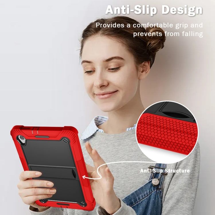 For Lenovo Tab M10 HD Silicone + PC Holder Shockproof Tablet Case(Red+Black) - Lenovo by PMC TechLife | Online Shopping South Africa | PMC TechLife | Buy Now Pay Later Mobicred