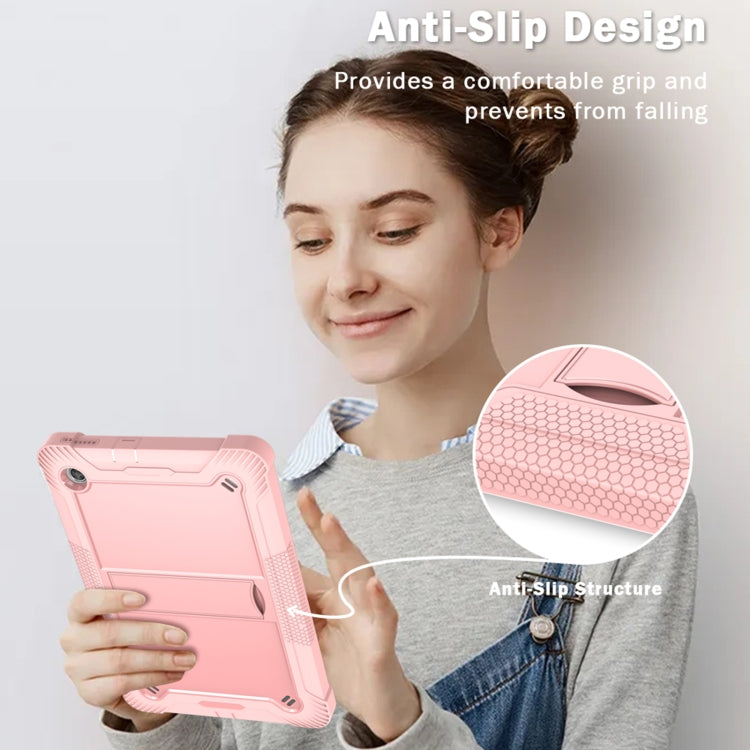 For Lenovo Tab M10 Plus X606 10.3 inch Silicone + PC Holder Shockproof Tablet Case(Rose Gold) - Lenovo by PMC TechLife | Online Shopping South Africa | PMC TechLife | Buy Now Pay Later Mobicred