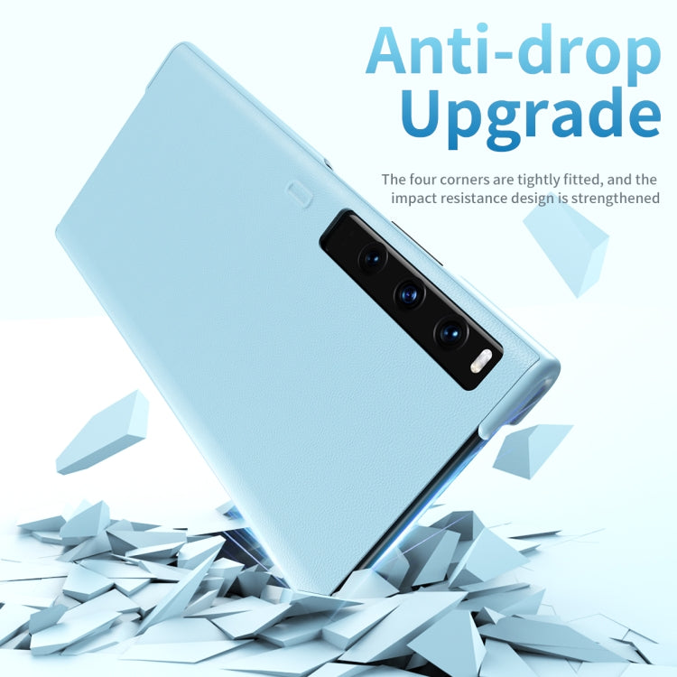 For Huawei Mate Xs 2 Leather Shockproof Phone Case With Holder(White) - Huawei Cases by PMC TechLife | Online Shopping South Africa | PMC TechLife | Buy Now Pay Later Mobicred