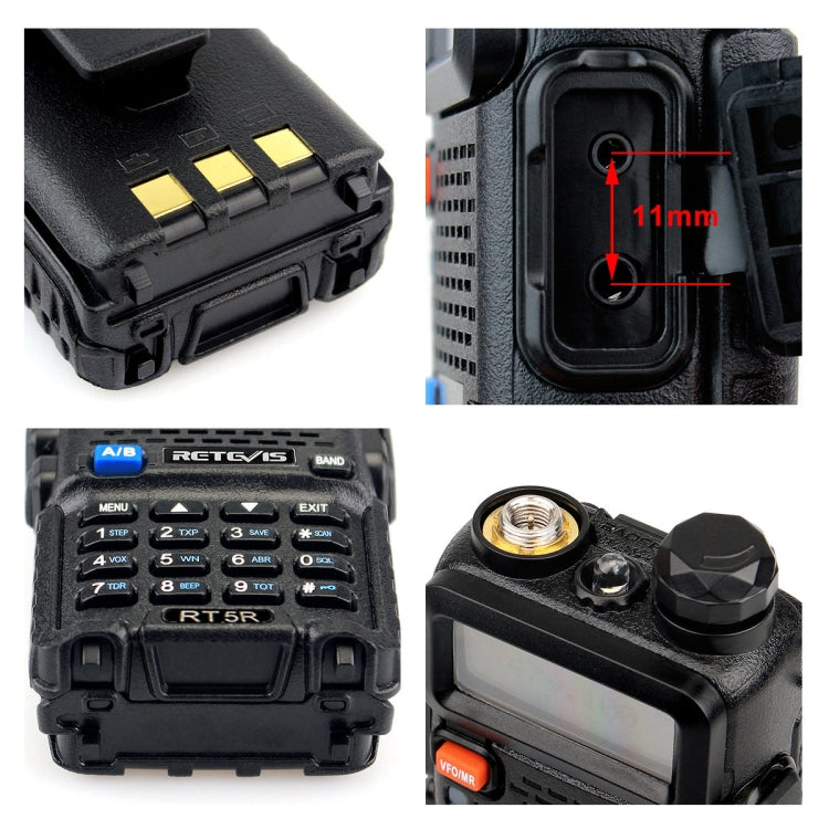 RETEVIS RT5R EU Frequency 144-146MHz & 430-440MHz Handheld Two Way Radio Walkie Talkie(Black)