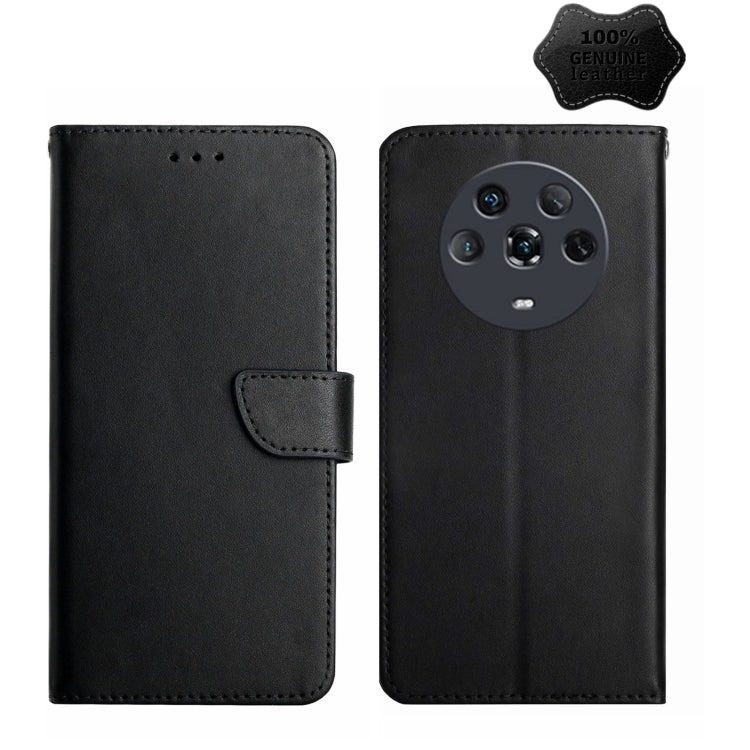 For Honor Magic4 Genuine Leather Fingerprint-proof Horizontal Flip Phone Case(Black) - free shipping - PMC TechLife - Order now!