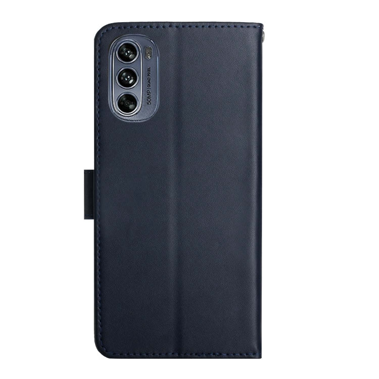 For Motorola Moto G62 5G Genuine Leather Fingerprint-proof Horizontal Flip Phone Case(Blue) - Motorola Cases by PMC TechLife | Online Shopping South Africa | PMC TechLife | Buy Now Pay Later Mobicred