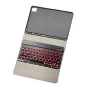 RK11D Backlight Cloth Texture Detachable Magnetic Bluetooth Keyboard Horizontal Flip Leather Tablet Case for iPad Pro 11 2020 / 2018 with Holder & Pen Slot(Rose Gold)