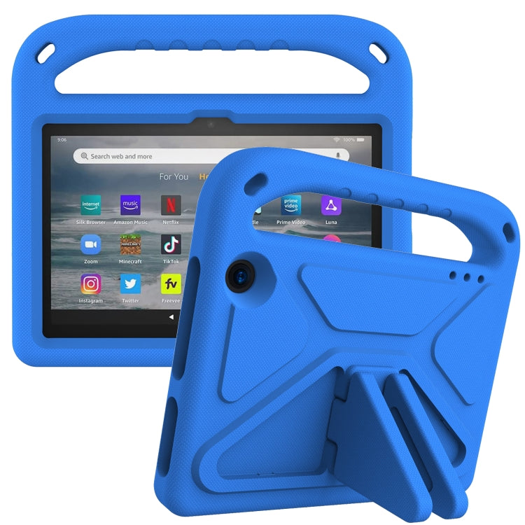 For Amazon Fire 7 2022 Handle EVA Shockproof Tablet Case with Triangle Holder(Blue) - Amazon by PMC TechLife | Online Shopping South Africa | PMC TechLife | Buy Now Pay Later Mobicred