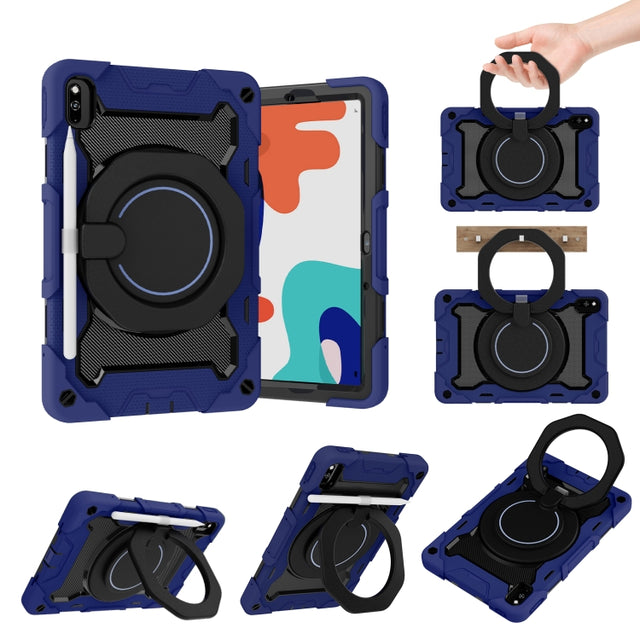 For Honor V6/Tablet V7 Armor Contrast Color Silicone + PC Tablet Case(Navy Blue) - Honor by PMC TechLife | Online Shopping South Africa | PMC TechLife | Buy Now Pay Later Mobicred