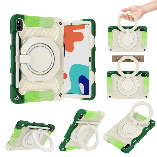 For Honor V6/Tablet V7 Armor Contrast Color Silicone + PC Tablet Case(Colorful Green) - Honor by PMC TechLife | Online Shopping South Africa | PMC TechLife | Buy Now Pay Later Mobicred