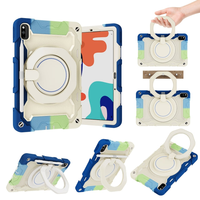 For Honor V6/Tablet V7 Armor Contrast Color Silicone + PC Tablet Case(Colorful Blue) - Honor by PMC TechLife | Online Shopping South Africa | PMC TechLife | Buy Now Pay Later Mobicred