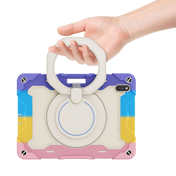 For Huawei Matepad Pro 10.8 Armor Contrast Color Silicone + PC Tablet Case(Colorful Pink)