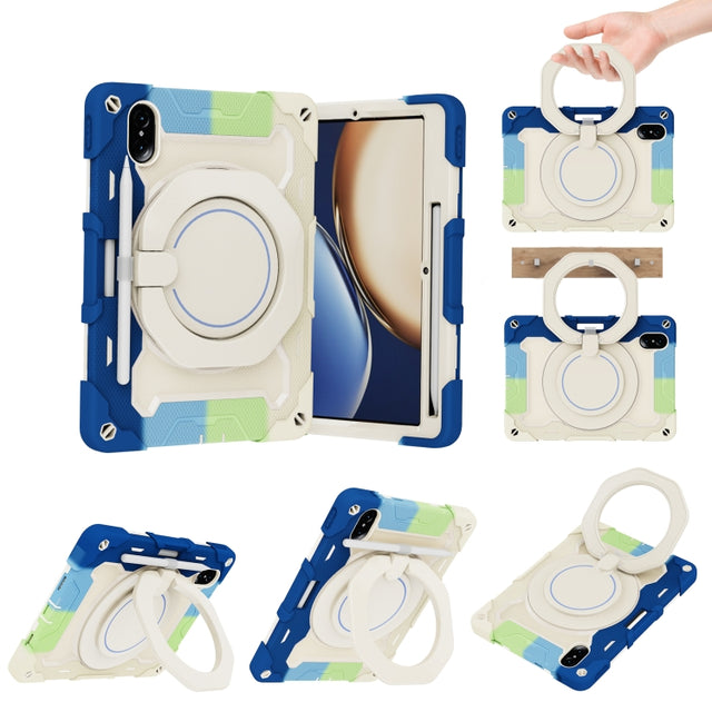For Honor Tablet V7 Pro Armor Contrast Color Silicone + PC Tablet Case(Colorful Blue) - Honor by PMC TechLife | Online Shopping South Africa | PMC TechLife | Buy Now Pay Later Mobicred