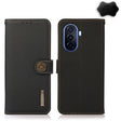 For Huawei nova Y70 Plus KHAZNEH Custer Genuine Leather RFID Phone Case(Black) - Huawei Cases by PMC TechLife | Online Shopping South Africa | PMC TechLife | Buy Now Pay Later Mobicred