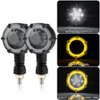 2 PCS PE-ZSD-174 Motorcycle Flashing Rotation Mode LED Two-color Modified Round Turn Signal Light(Yellow + White Light) - Grips by PMC TechLife | Online Shopping South Africa | PMC TechLife | Buy Now Pay Later Mobicred