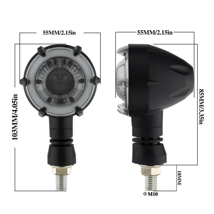 2 PCS PE-ZSD-174 Motorcycle Flashing Rotation Mode LED Two-color Modified Round Turn Signal Light(Yellow + White Light) - Grips by PMC TechLife | Online Shopping South Africa | PMC TechLife | Buy Now Pay Later Mobicred