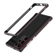 For Samsung Galaxy S22 Ultra Aurora Series Lens Protector + Metal Frame Protective Phone Case(Black Red) - Galaxy S22 Ultra 5G Cases by PMC TechLife | Online Shopping South Africa | PMC TechLife