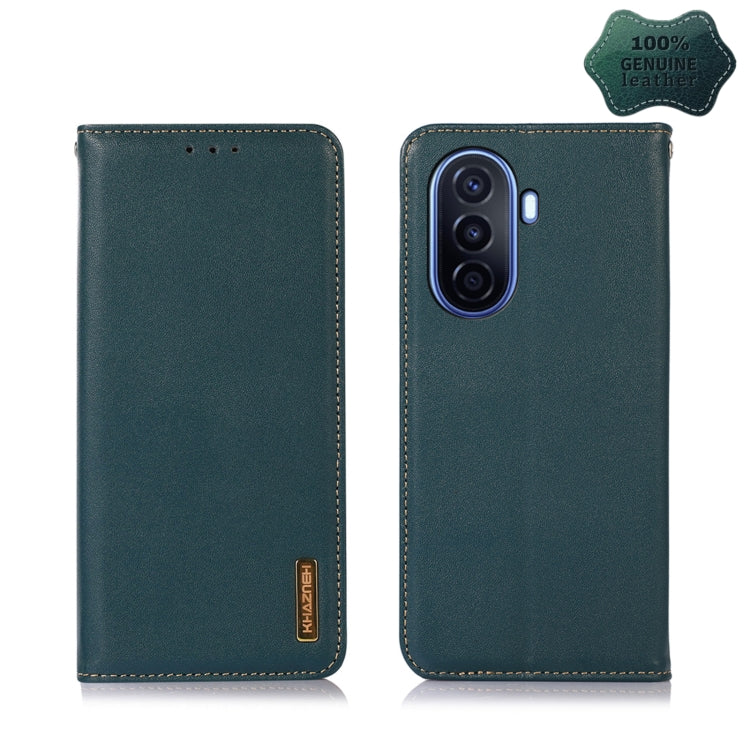 For Huawei Enjoy 50 CN / nova Y70 Plus / Y70 4G CN KHAZNEH Nappa Top Layer Cowhide Leather Phone Case(Green) - free shipping - PMC TechLife - Order now!