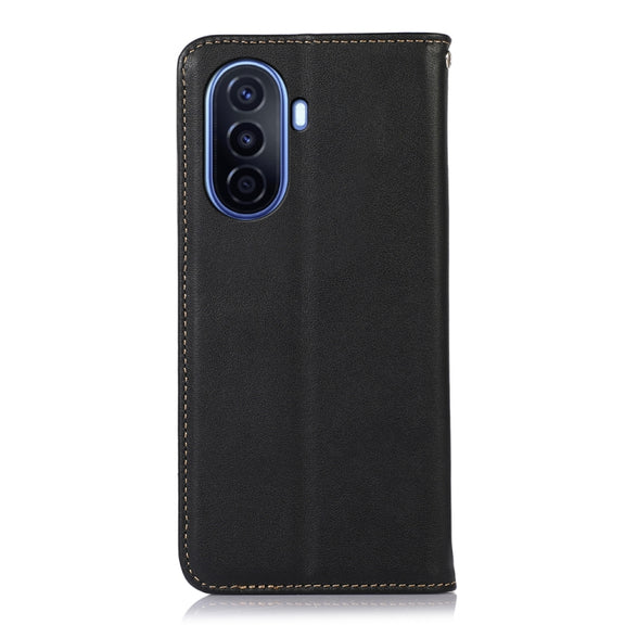 For Huawei Enjoy 50 CN / nova Y70 Plus / Y70 4G CN KHAZNEH Nappa Top Layer Cowhide Leather Phone Case(Black)