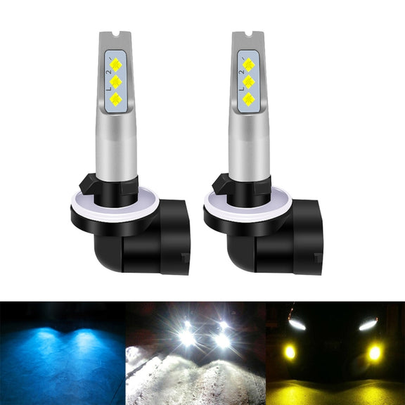 1 Pair 881 DC 12V-24V 12W 1800LM Car LED Fog Light(Ice Blue Light)