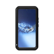 For Samsung Galaxy S22+ LOVE MEI Metal Shockproof Water-resistant Dustproof Protective Phone Case with Glass(Silver)