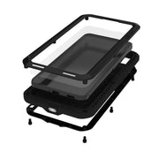 For Samsung Galaxy S22+ LOVE MEI Metal Shockproof Water-resistant Dustproof Protective Phone Case with Glass(Silver)