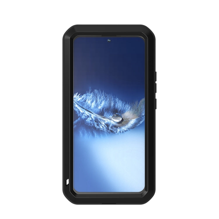 For Samsung Galaxy S22+ LOVE MEI Metal Shockproof Water-resistant Dustproof Protective Phone Case with Glass(Yellow)