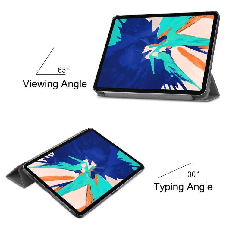 For iPad Air 13 2024 / Pro 12.9 2022 Custer Texture 3-Fold Smart Leather Tablet Case(Gray) - iPad Pro 12.9 (2020) Cases by PMC TechLife | Online Shopping South Africa | PMC TechLife | Buy Now Pay Later Mobicred